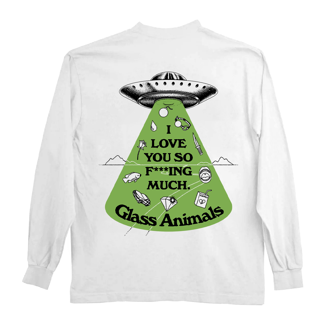 I Love You So F***ing Much Glow-In-The-Dark Longsleeve T-Shirt In Whit  Glass Animals Official Store