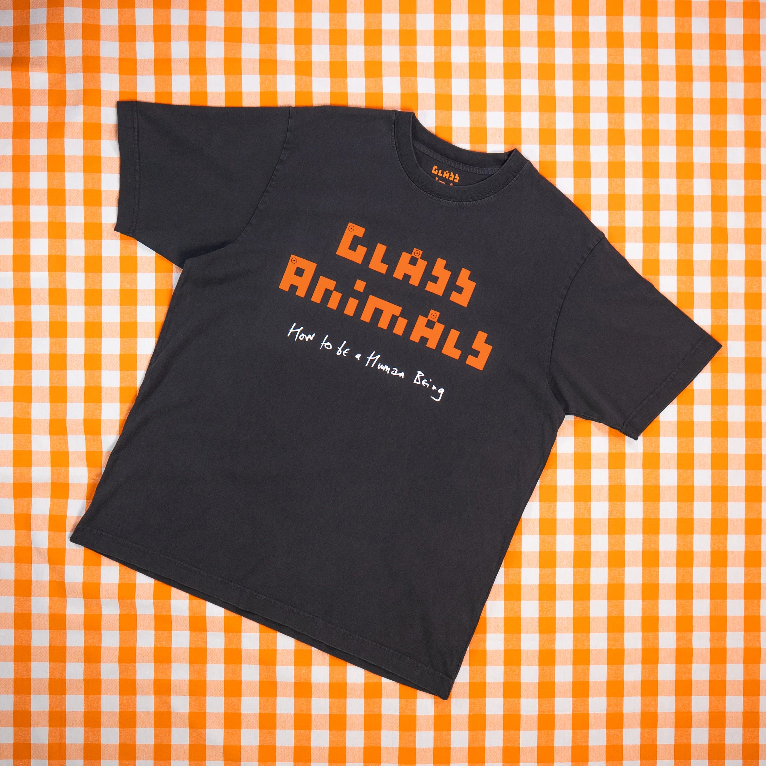 How To Be A Human Being Black Relaxed Fit Tee Front on background