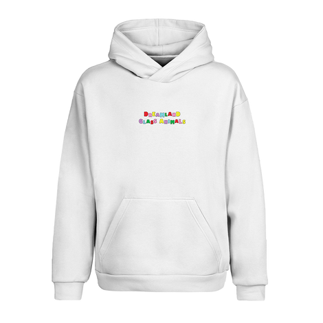 DREAMLAND EMBROIDERED TEXT PULLOVER HOODIE (WHITE)